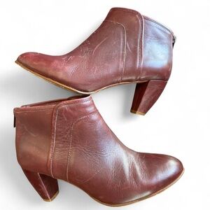 Loeffler Randall Burgundy Women’s Leather Ankle Boots